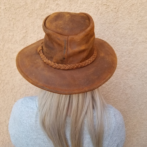 Minnetonka Outback Distressed Leather Hat … - Picture 2 of 8